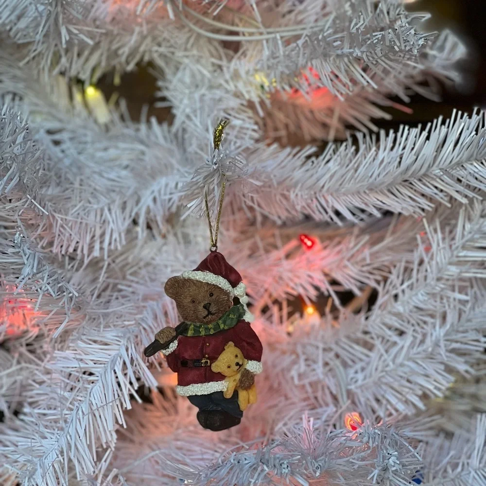 Vintage Teddy Bear Christmas Tree Ornament